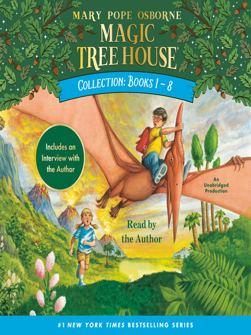 Magic Tree House book collection showing colorful adventure stories for children